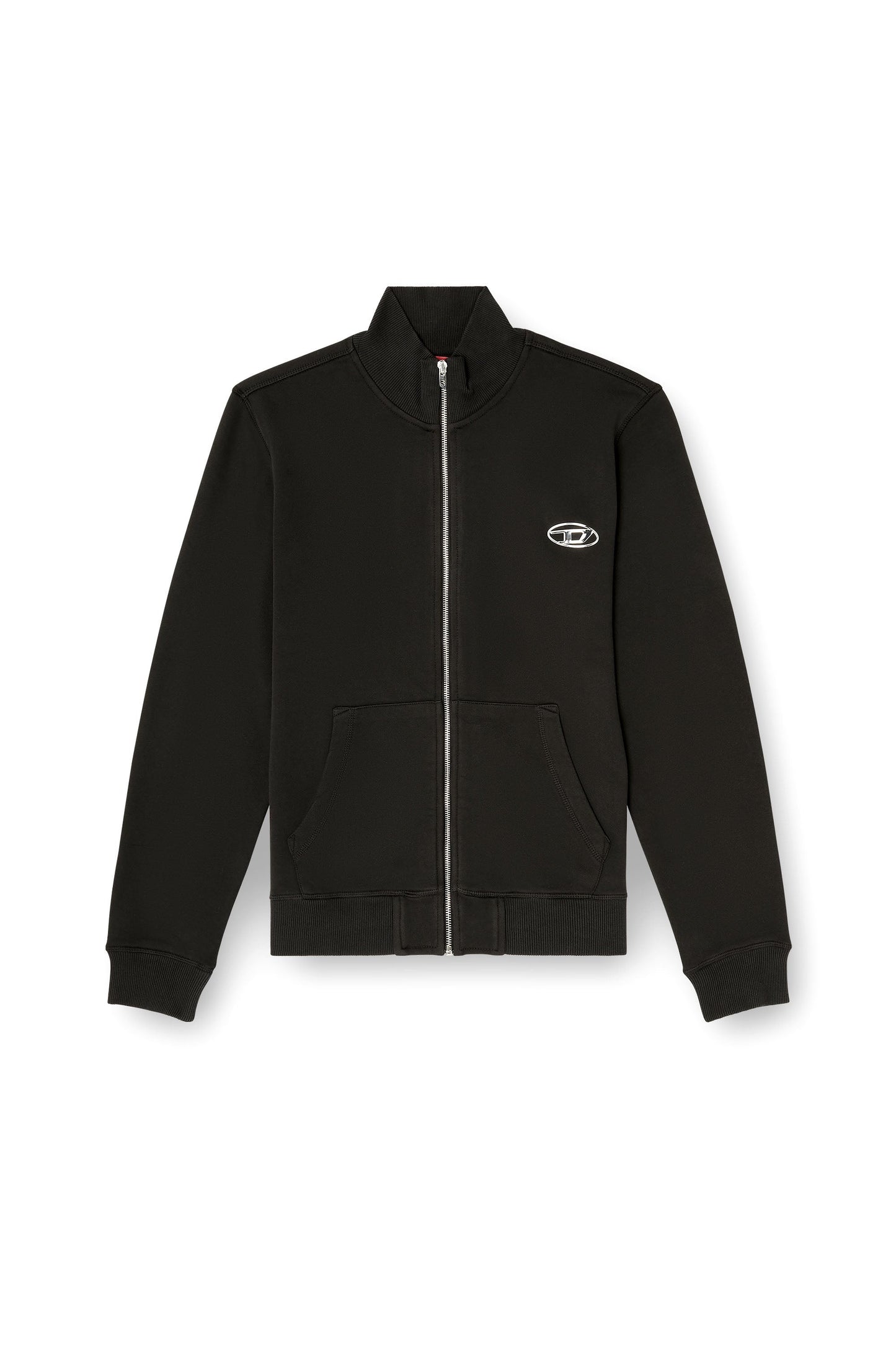 Wweatshirt with mock neck and metallic Oval D