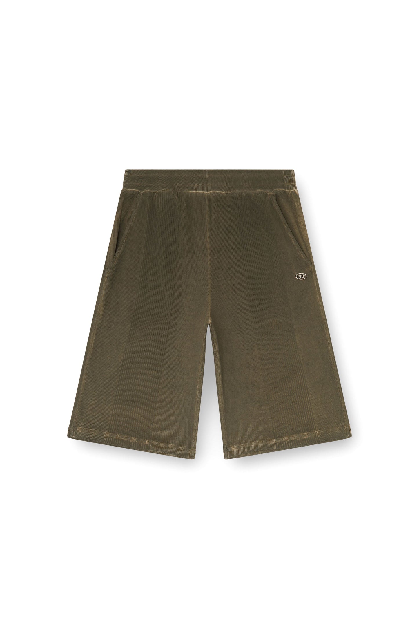 Cotton shorts with jacquard rib insert