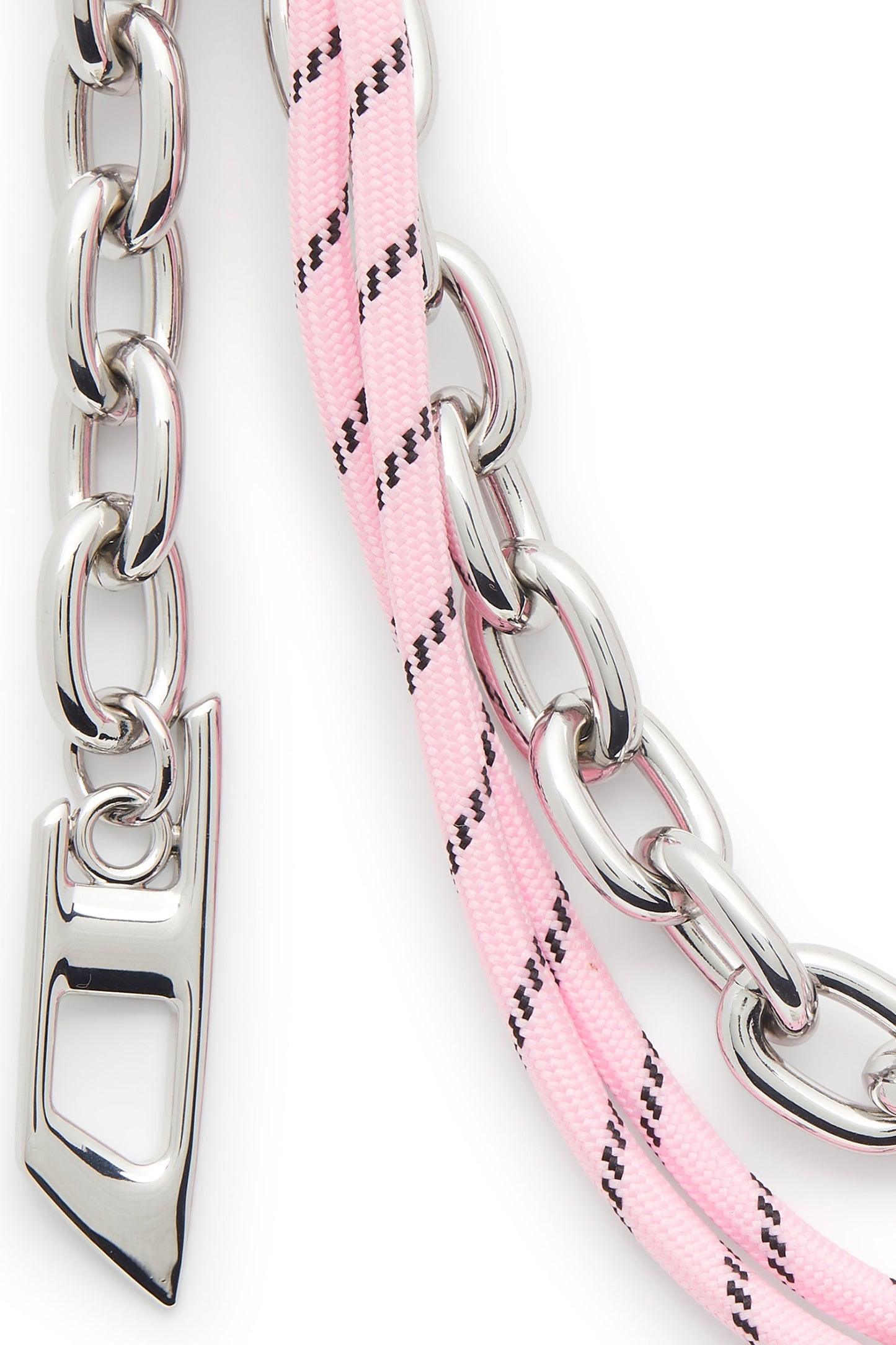 Metal charm with chain and rope detail
