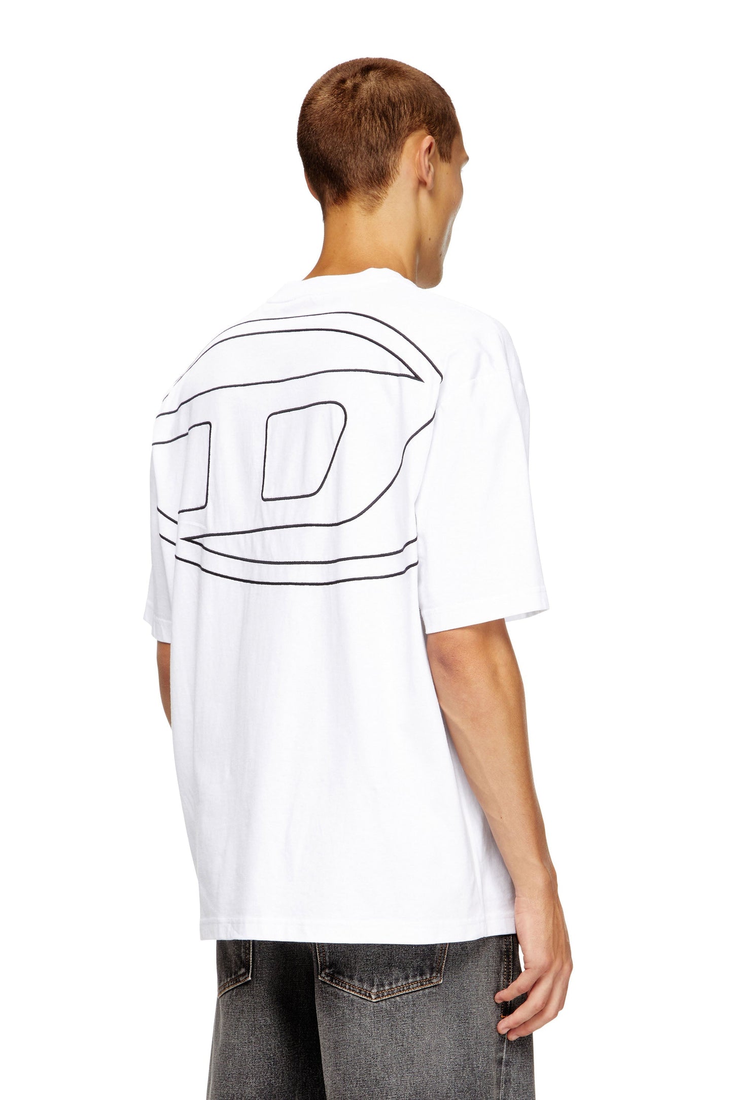 T-shirt with maxi oval D embroidery