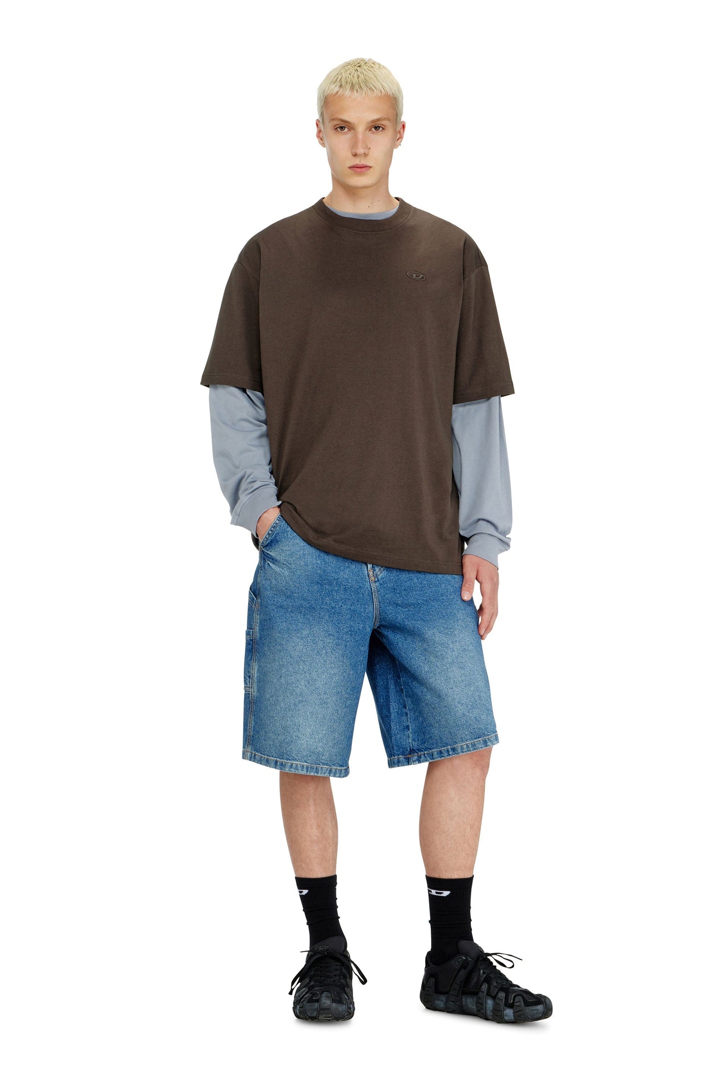 T-shirt with maxi oval D embroidery