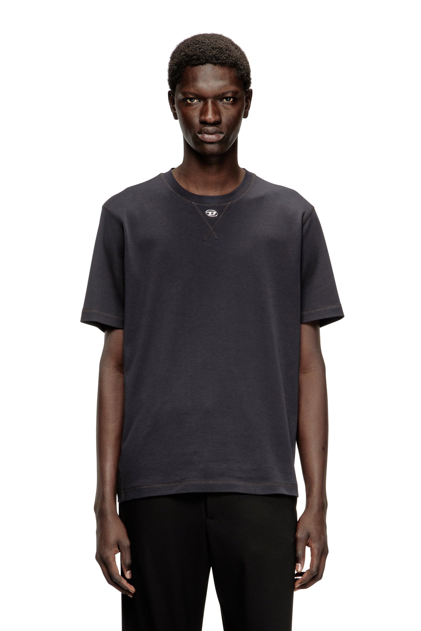 Regular T-shirt with crew neck and Oval D