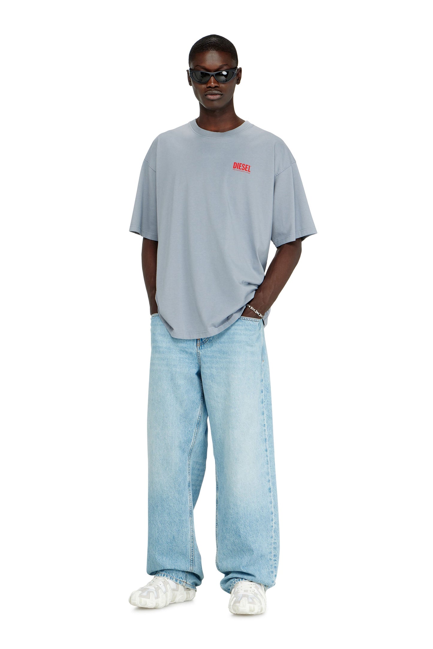 Cotton T-shirt with Diesel Biscotto print