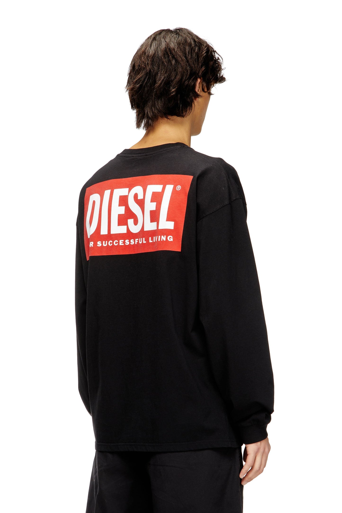 Relaxed long-sleeve T-shirt with Biscotto logo