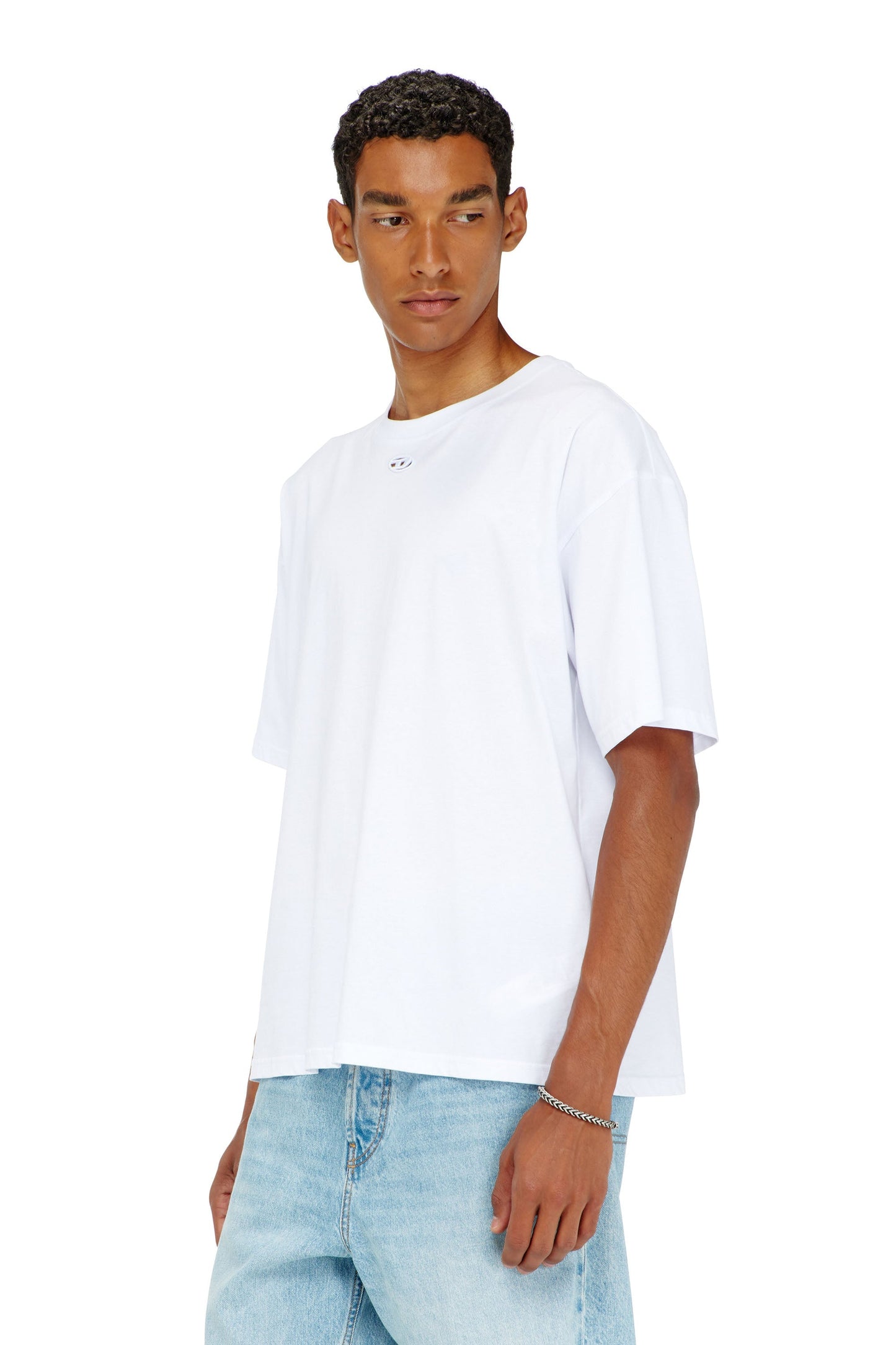 Relaxed cotton T-shirt with Oval D embroidery