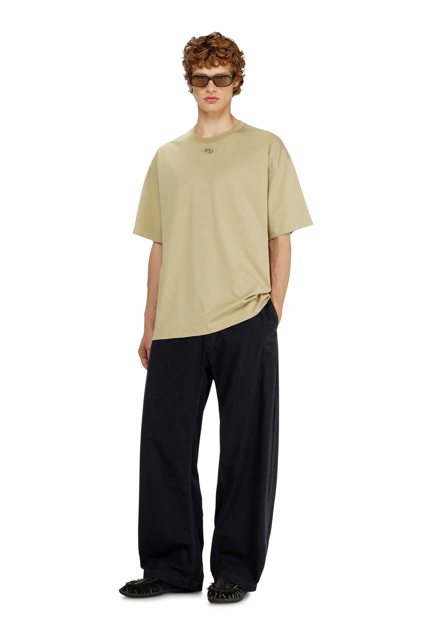 Relaxed cotton T-shirt with Oval D embroidery