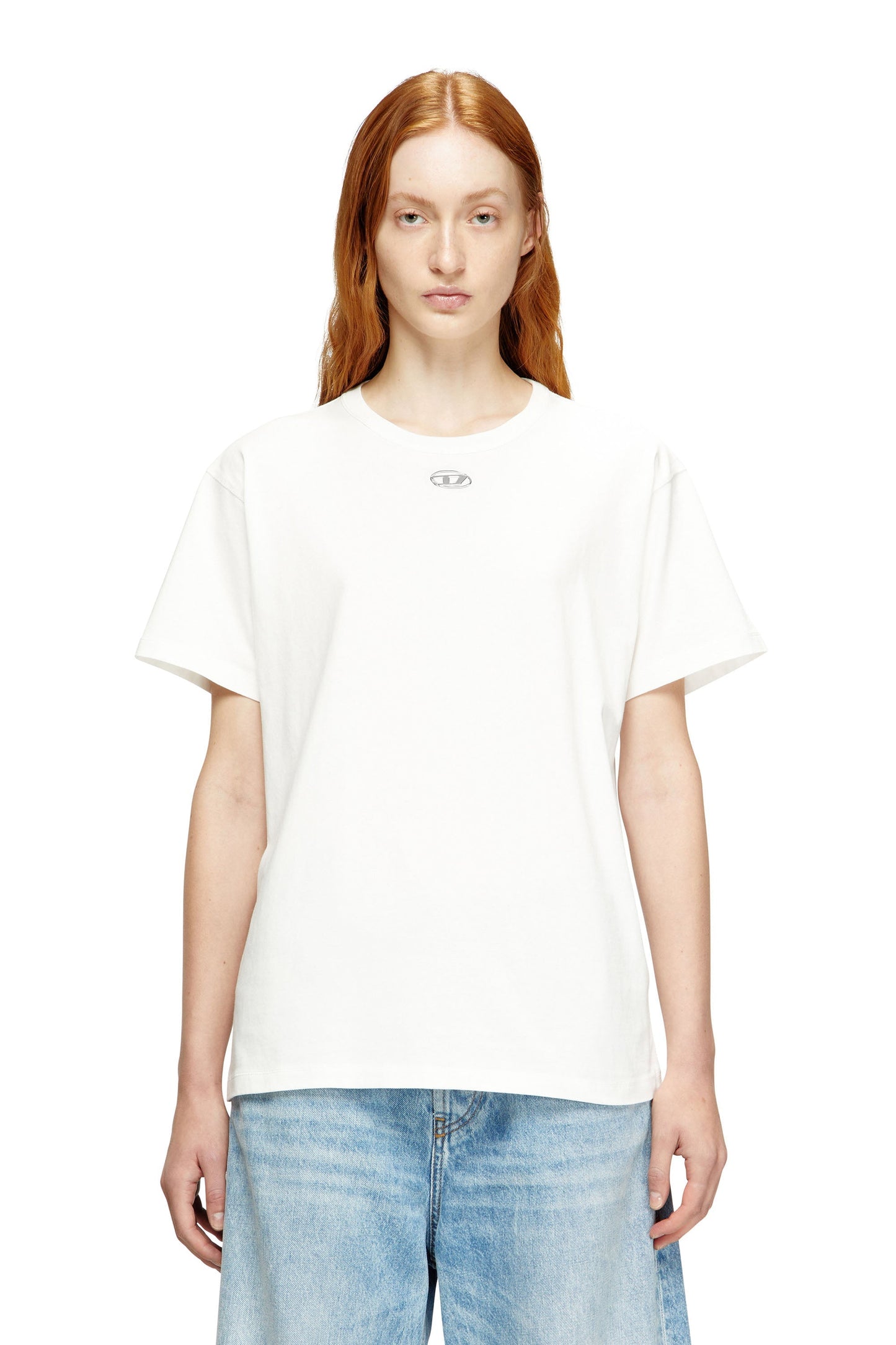 Cotton T-shirt with metallic Oval D