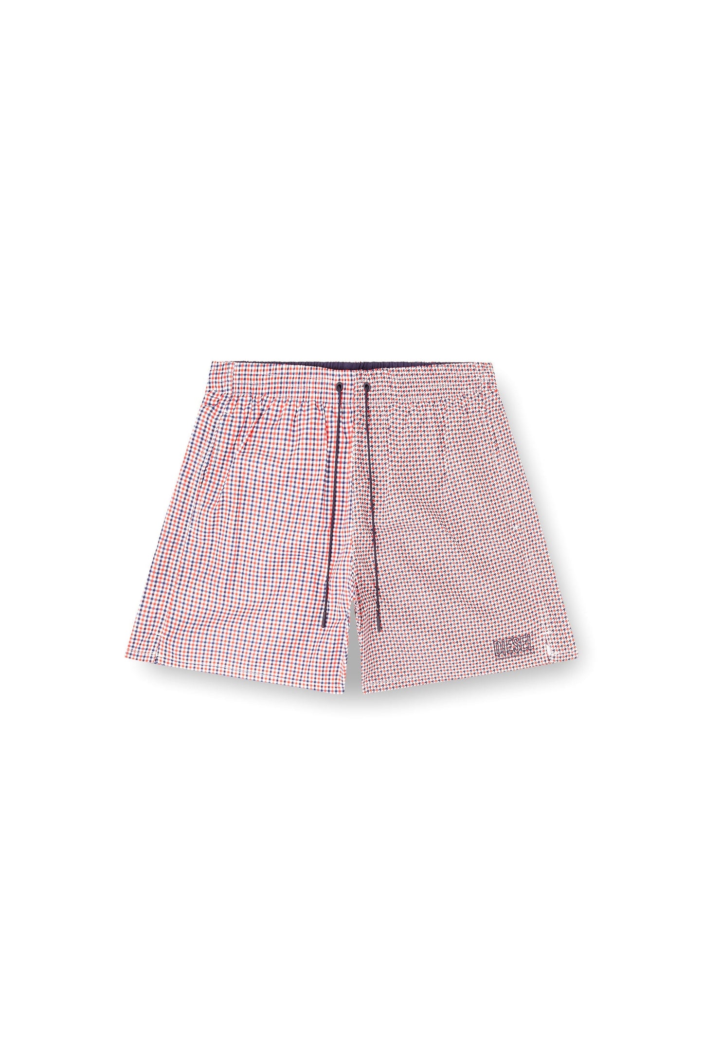 Swim shorts with mixed patterns