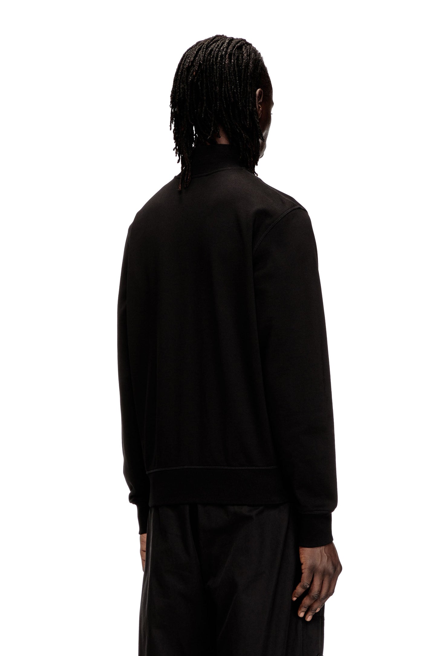 Zipped sweatshirt with metal Diesel plaque