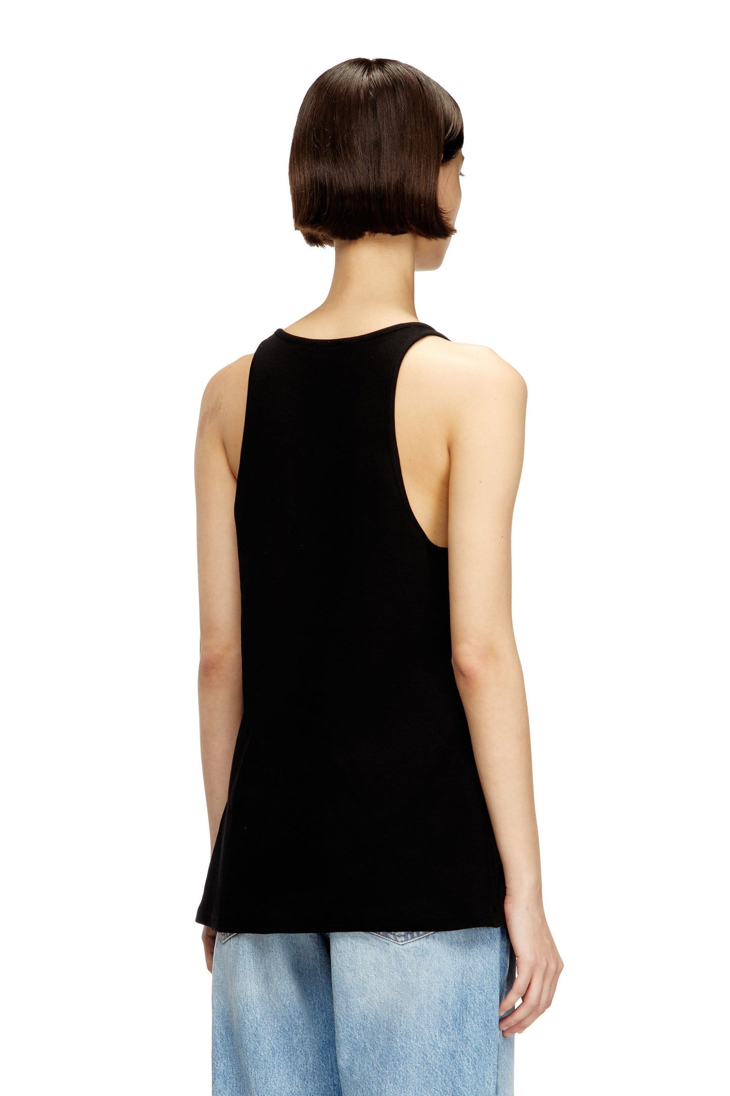 Ribbed tank top with Oval D