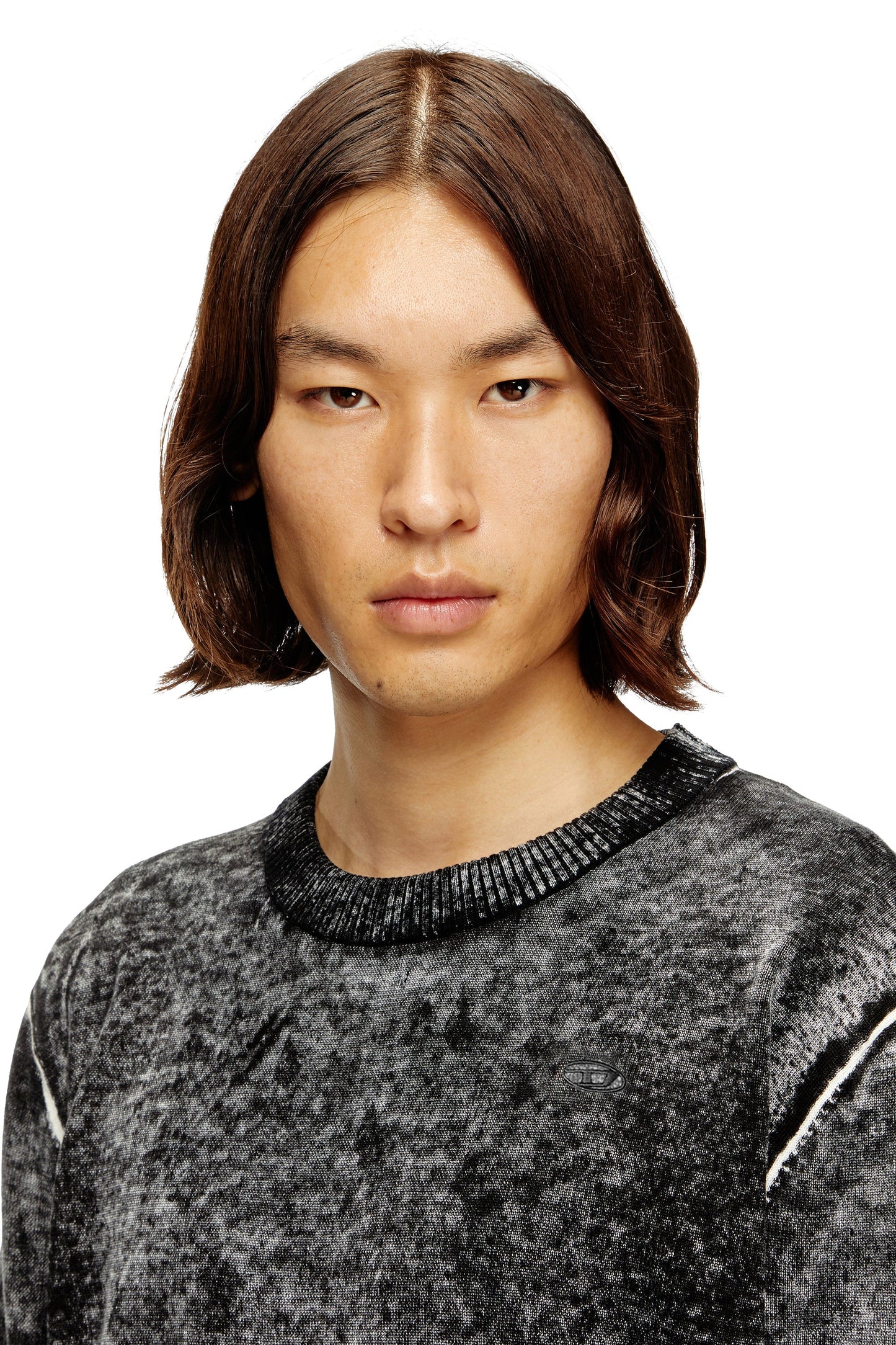Jumper with faded reverse print