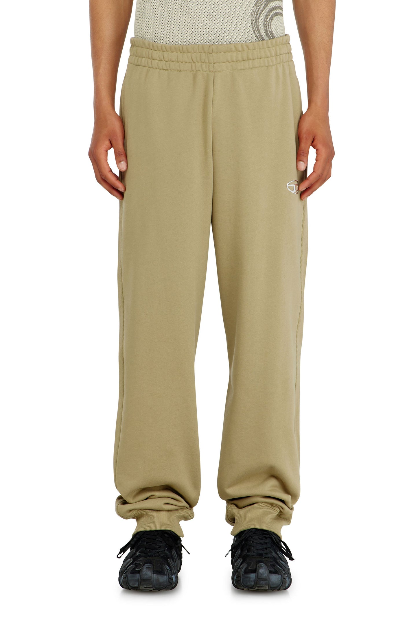 Cotton pants with metallic Oval D