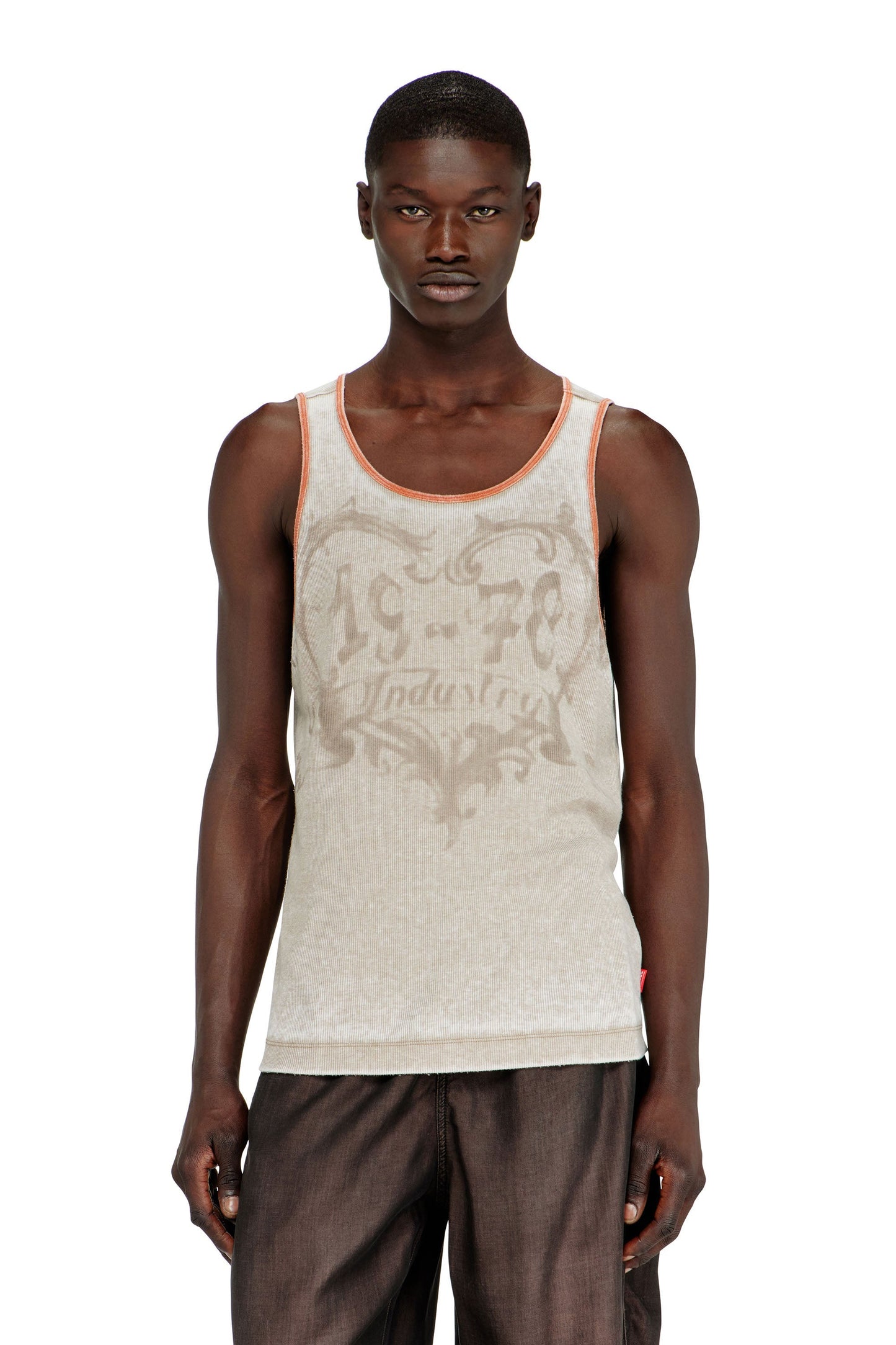 Slim tank top with burnout print