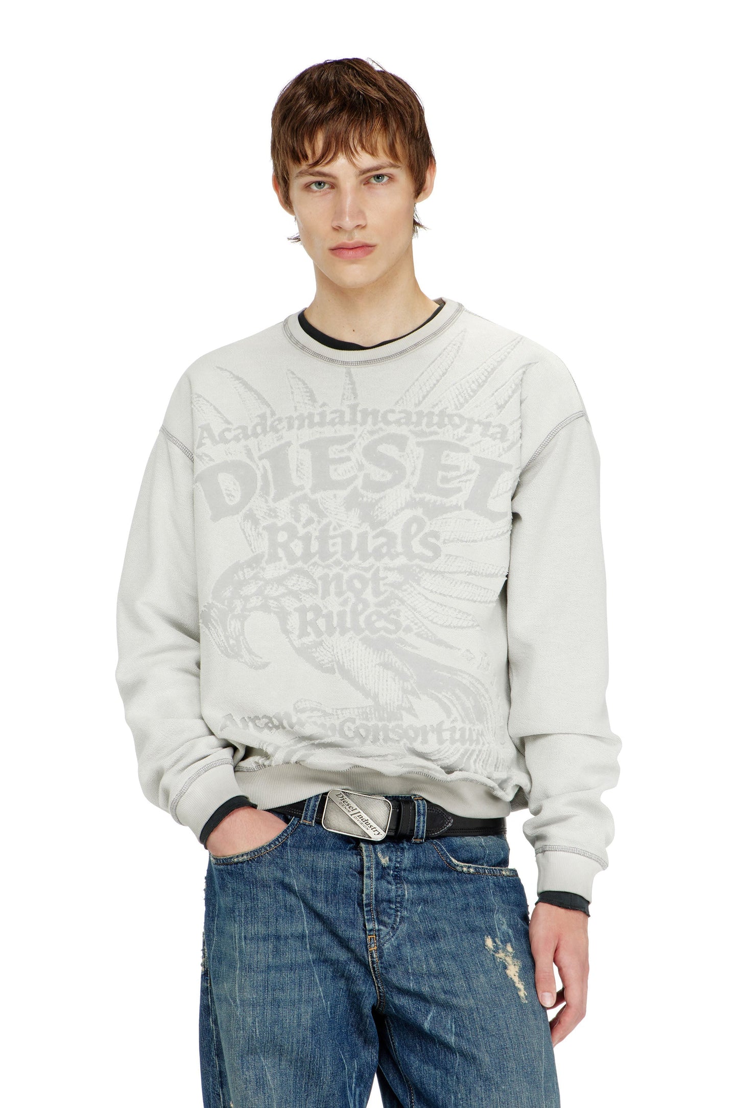Sweatshirt with dévoré print