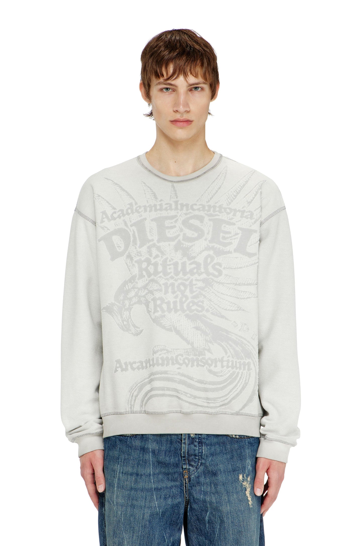 Sweatshirt with dévoré print