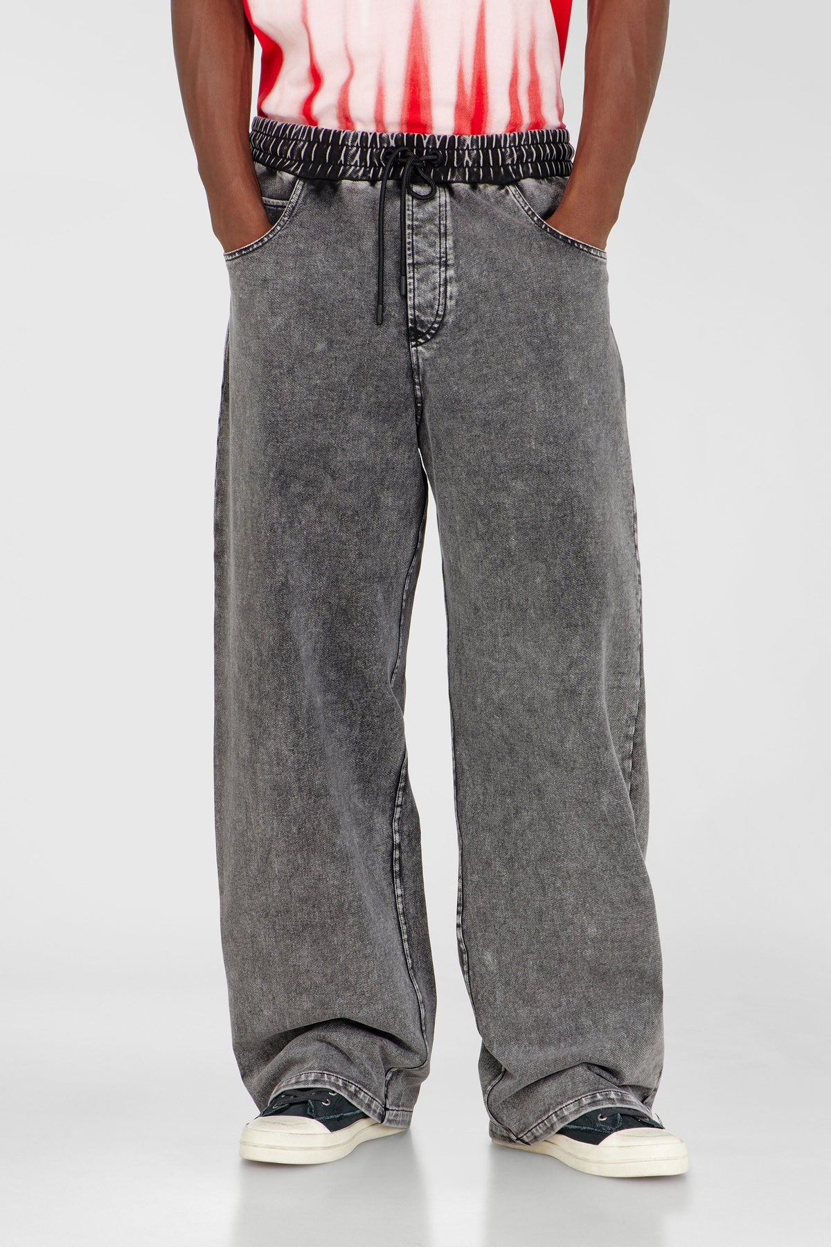 Sweatpants with denim effect