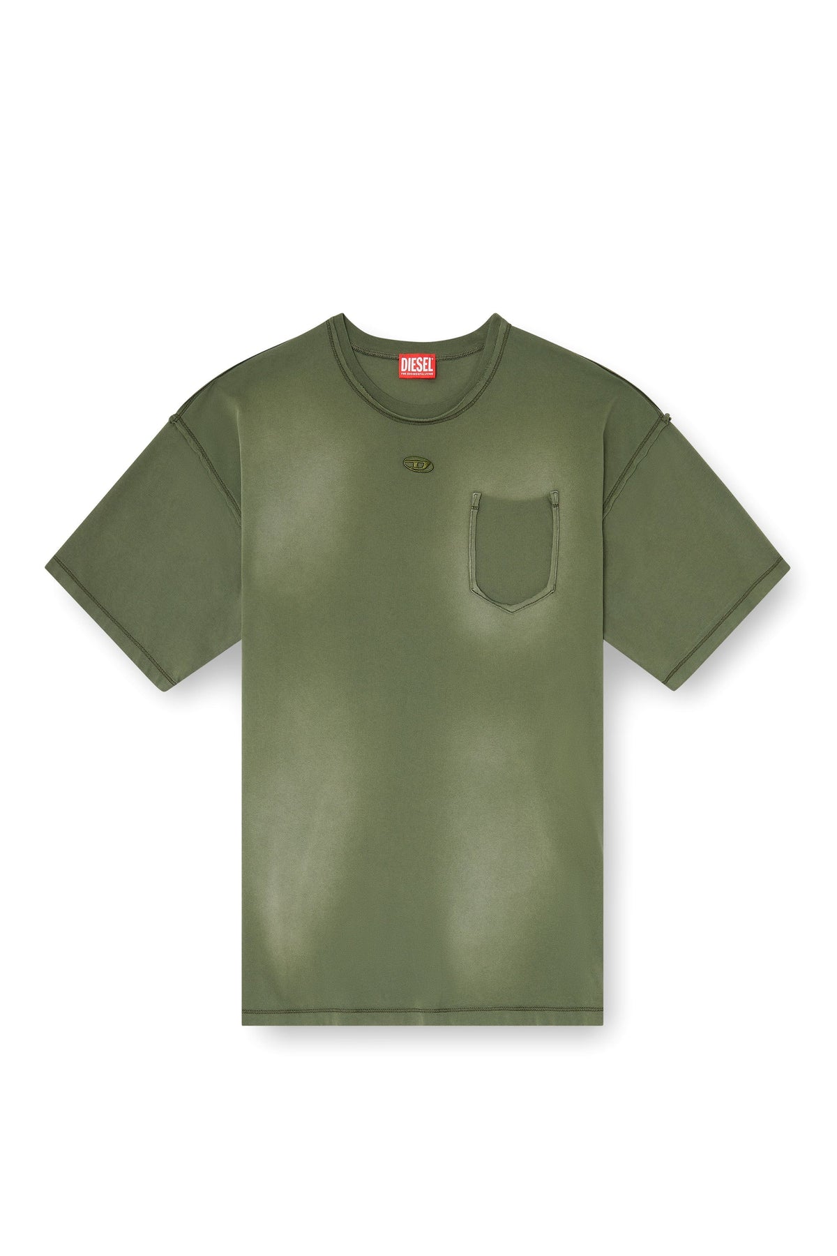Faded T-shirt with ripped pocket detail