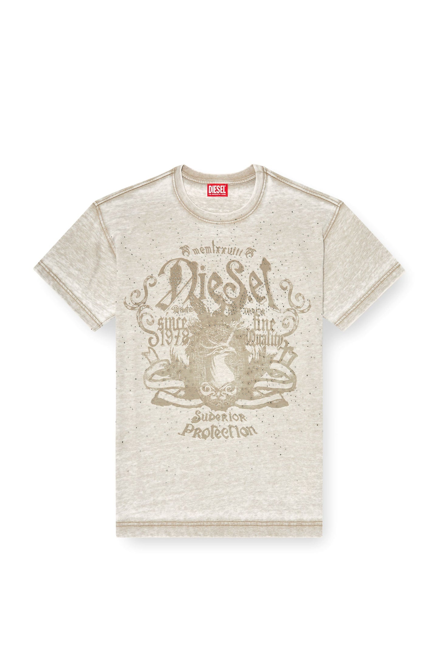 Jersey T-shirt with burnout wash and studs