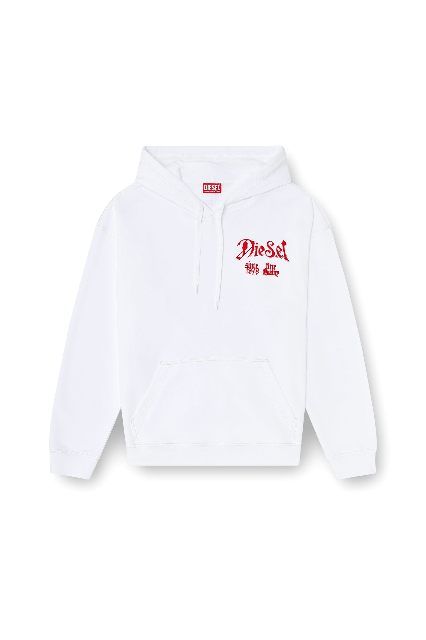 Cotton hoodie with flocked graphics