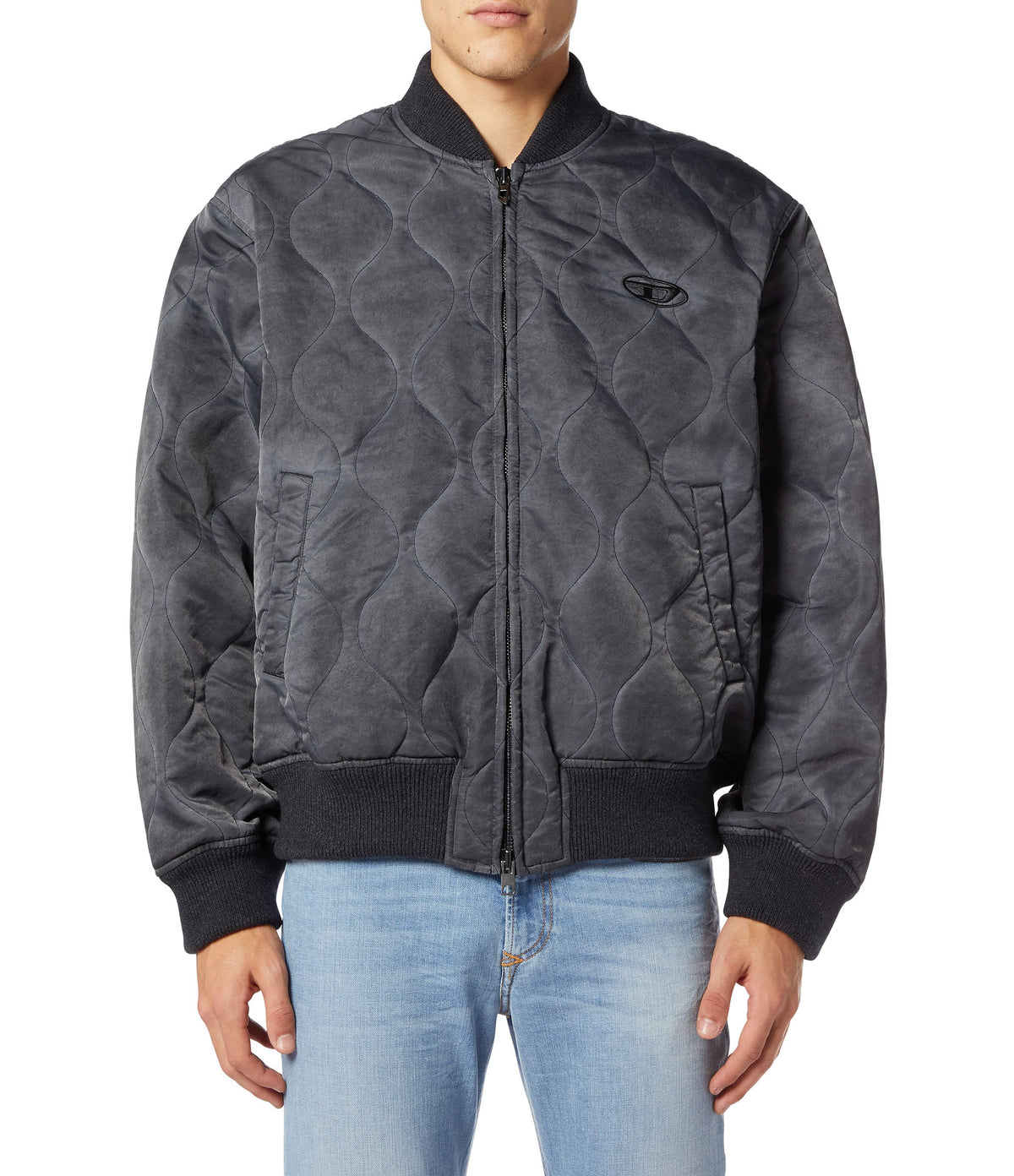 Padded bomber jacket in quilted nylon