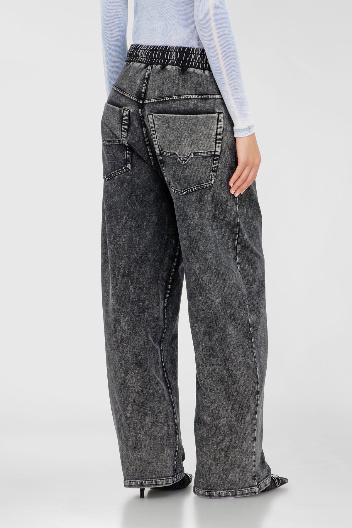Sweatpants with denim effect