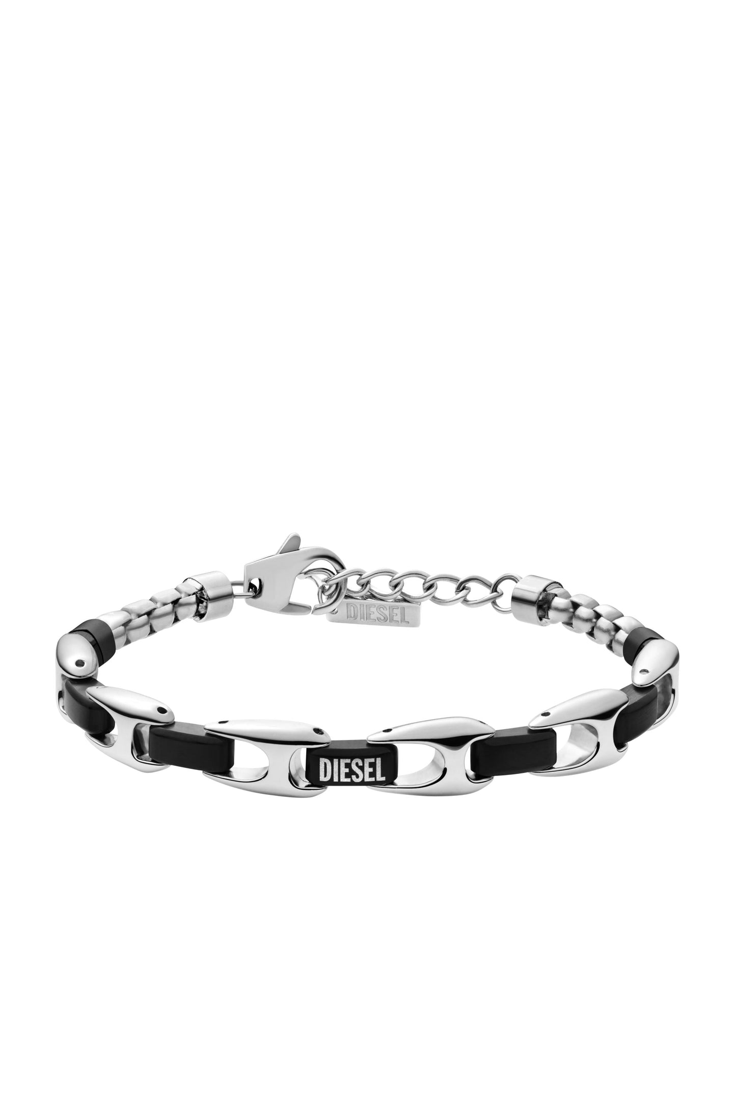 Two-tone stainless steel chain bracelet