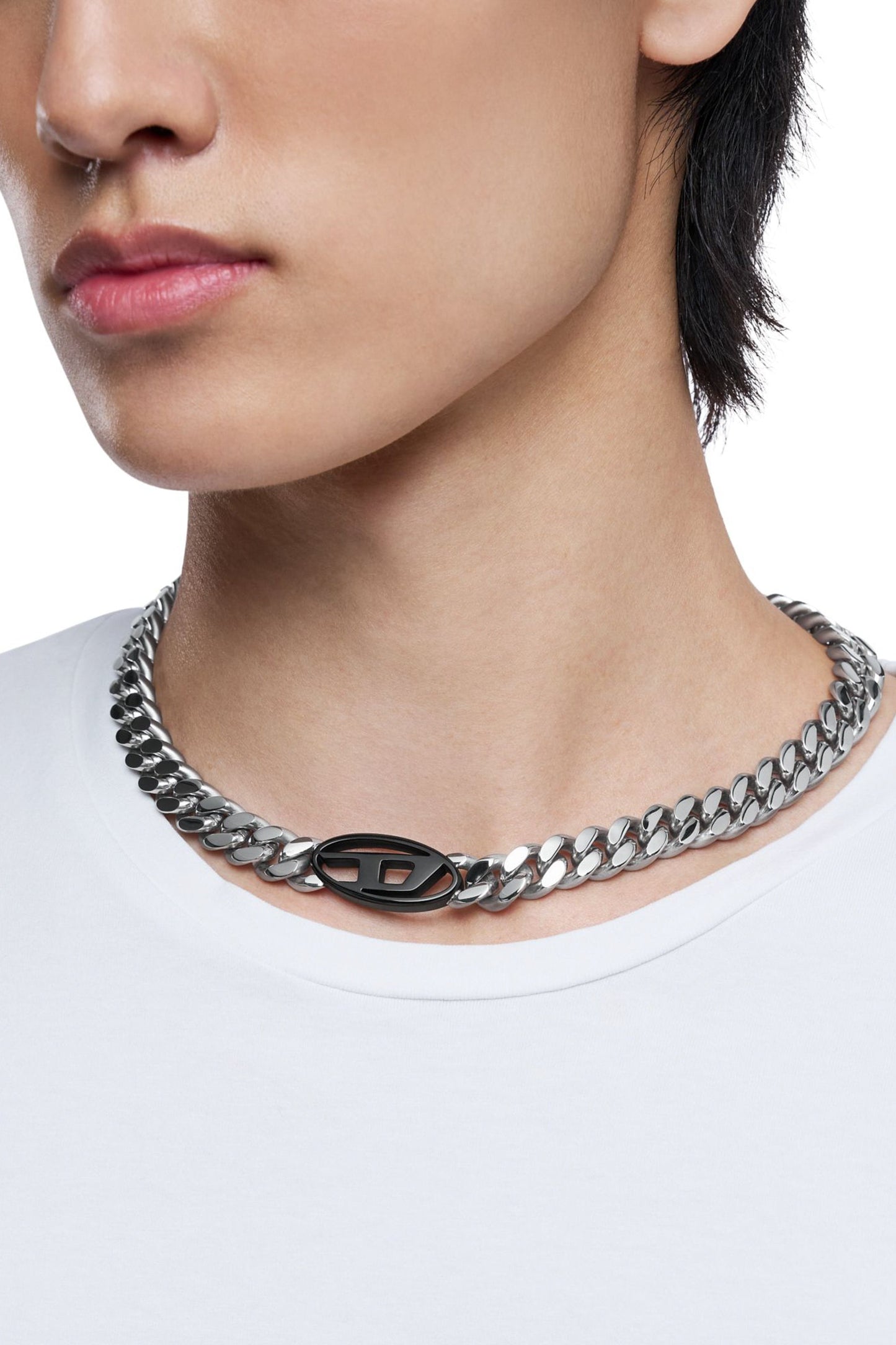 Two-tone stainless steel chain necklace