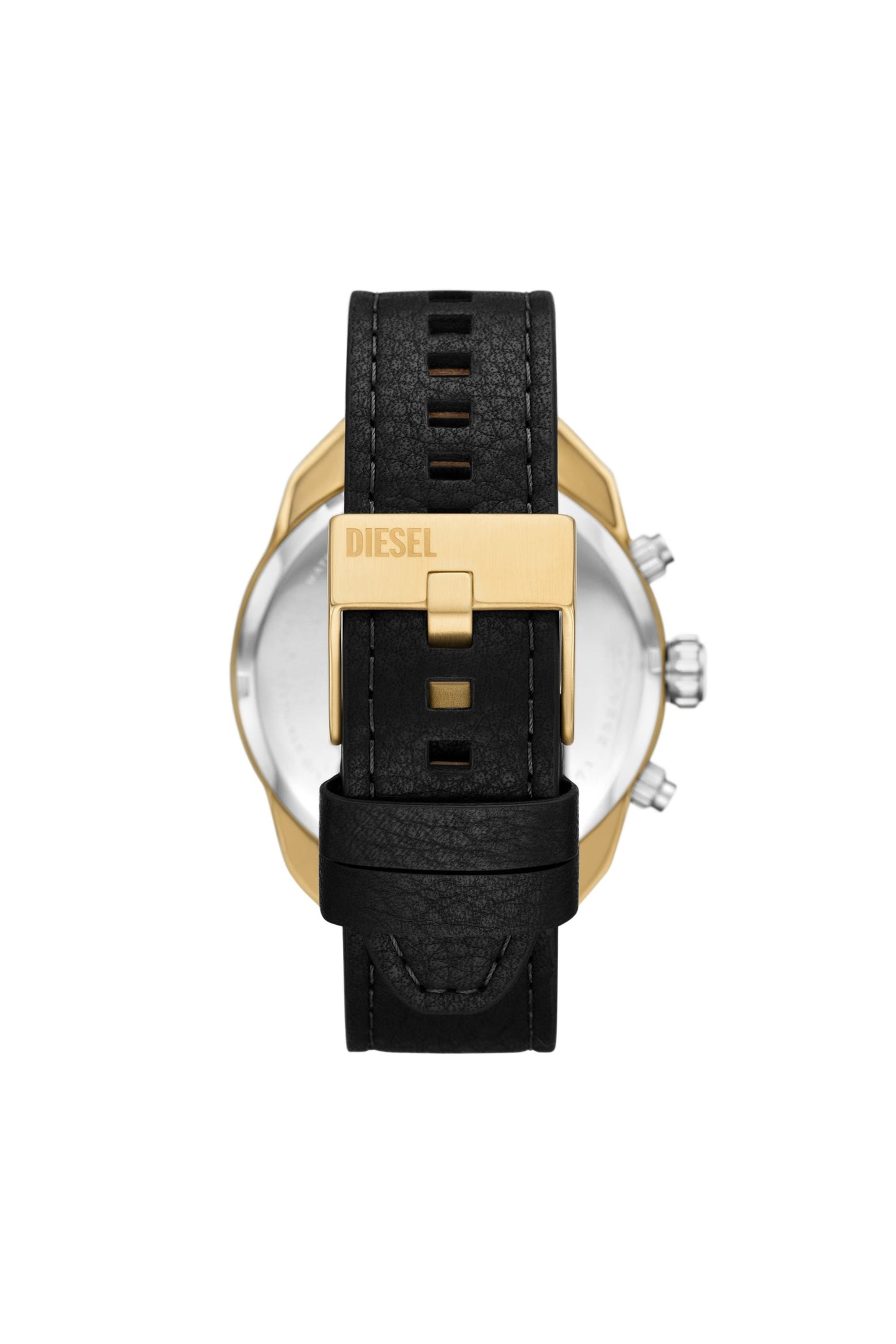 Spiked Chronograph Black Leather Watch