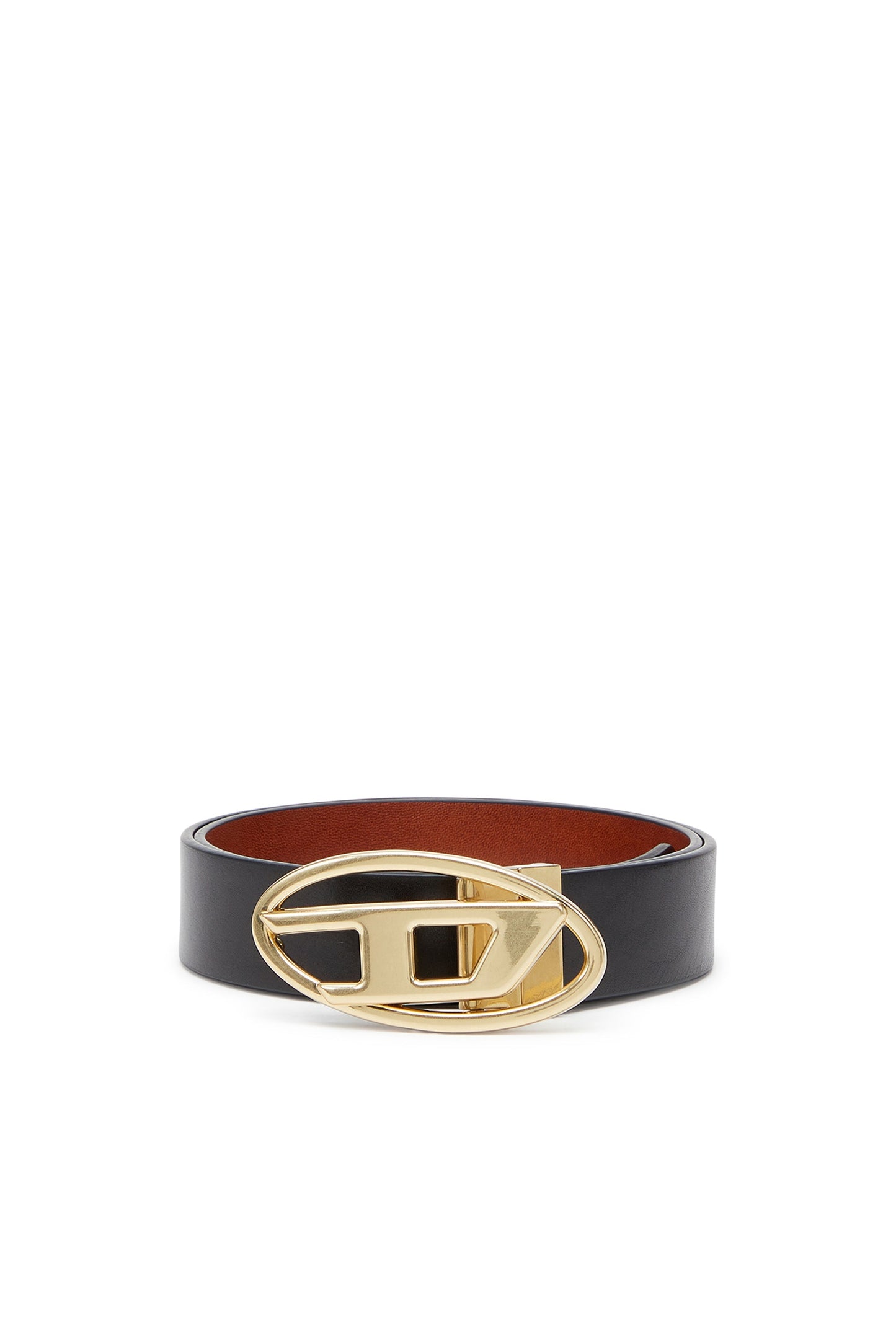 3cm leather belt with metal Oval D buckle