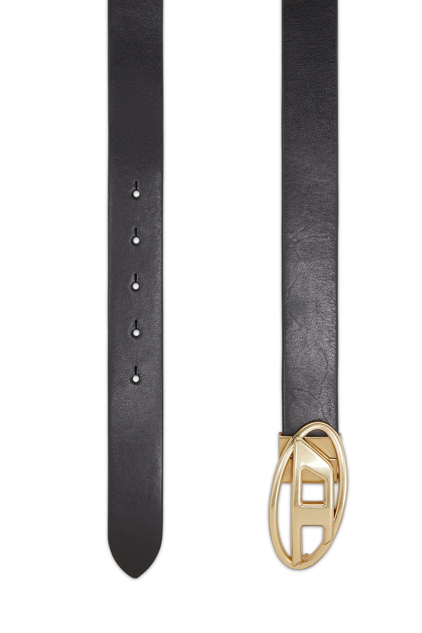 3cm leather belt with metal Oval D buckle