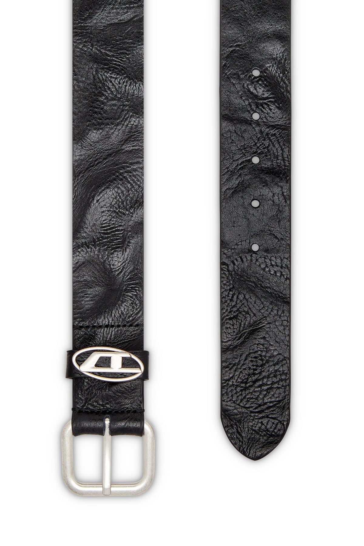 3.9cm logo-plaque wrinkled leather belt