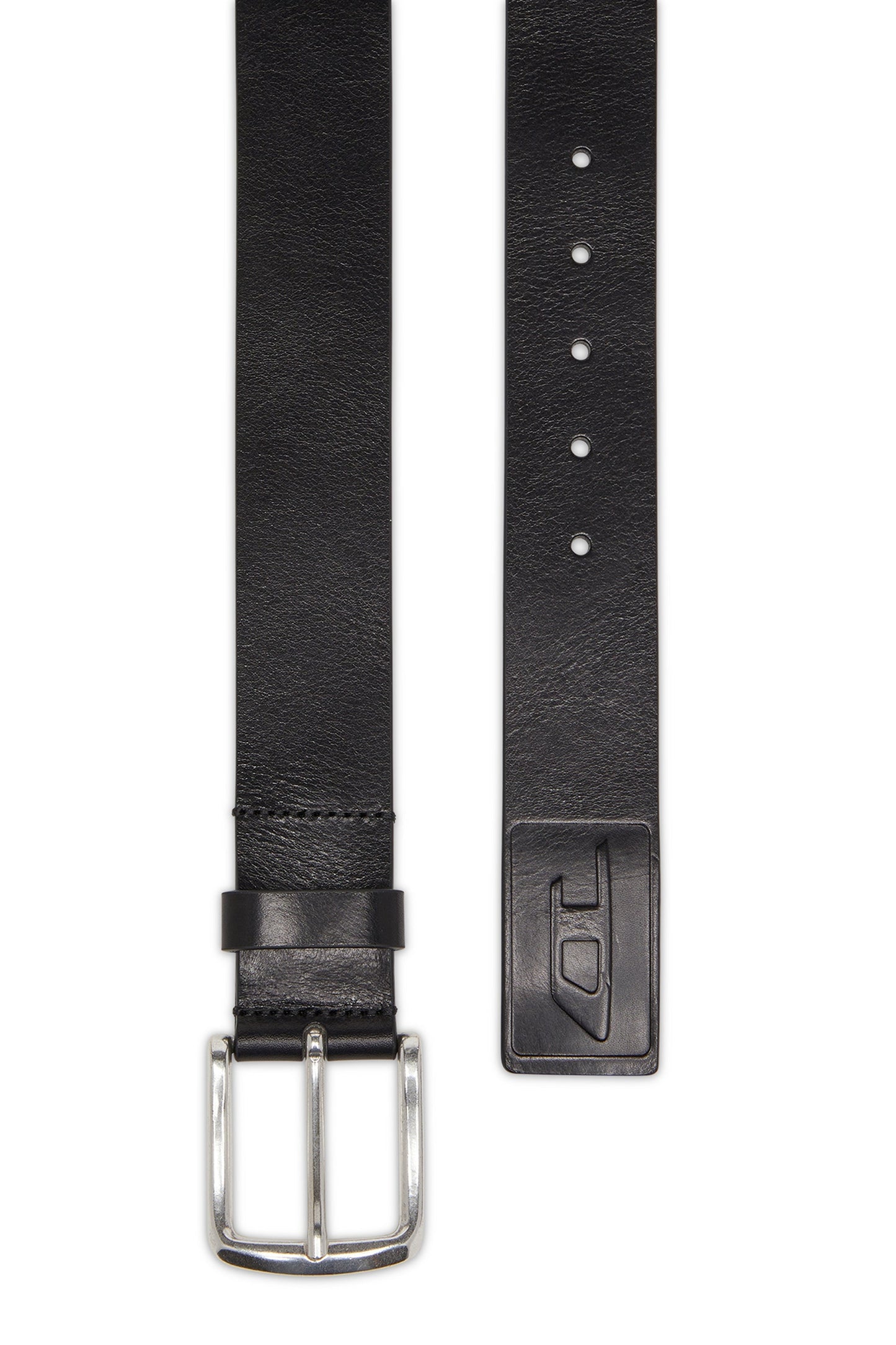 4 cm leather belt with engraved logo