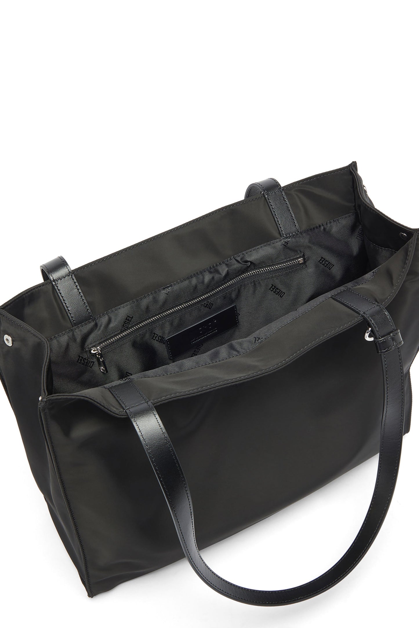 1DR - Shopping bag in nylon with leather flap