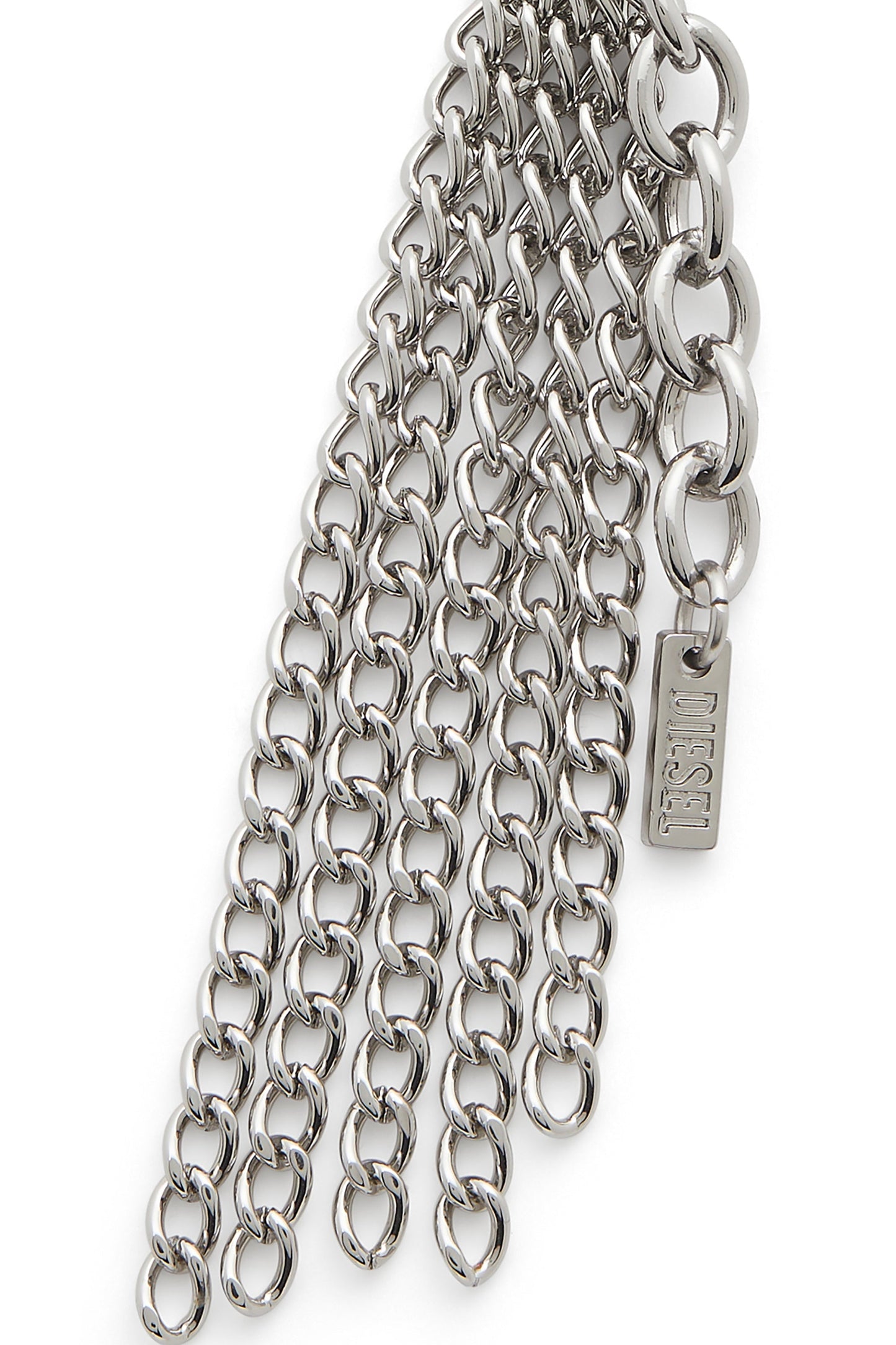 Metal keyring with chain fringes