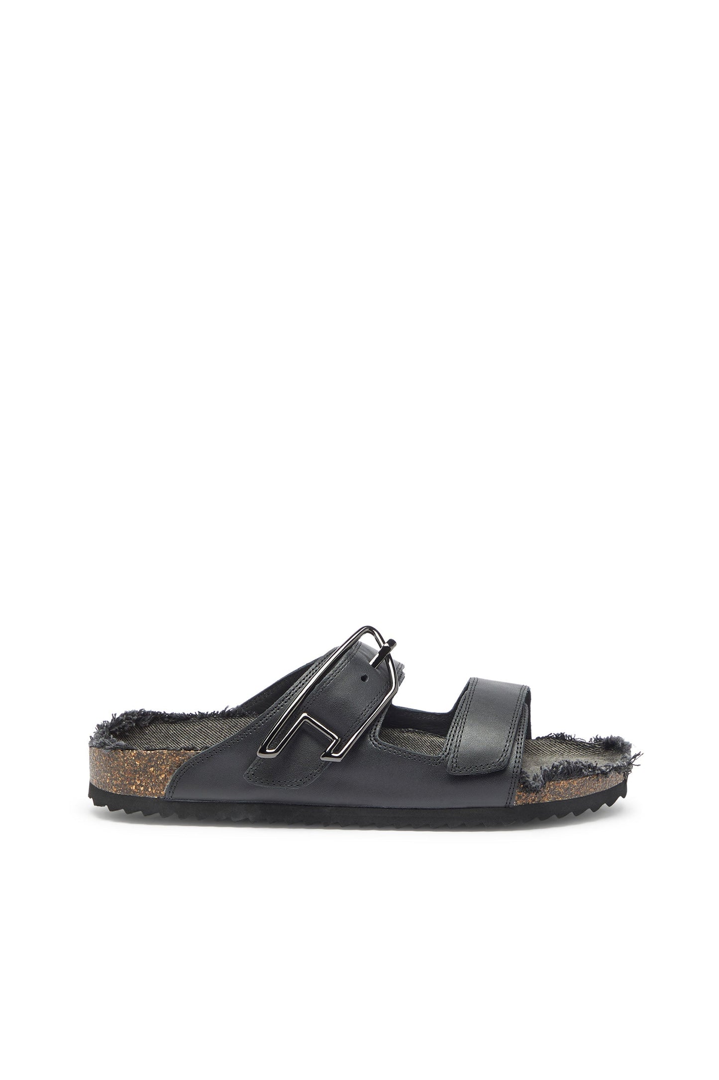 D-Woodstock - Leather slide with cork footbed