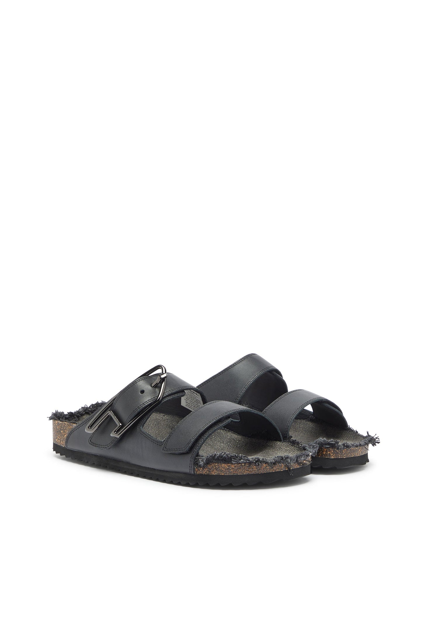 D-Woodstock - Leather slide with cork footbed