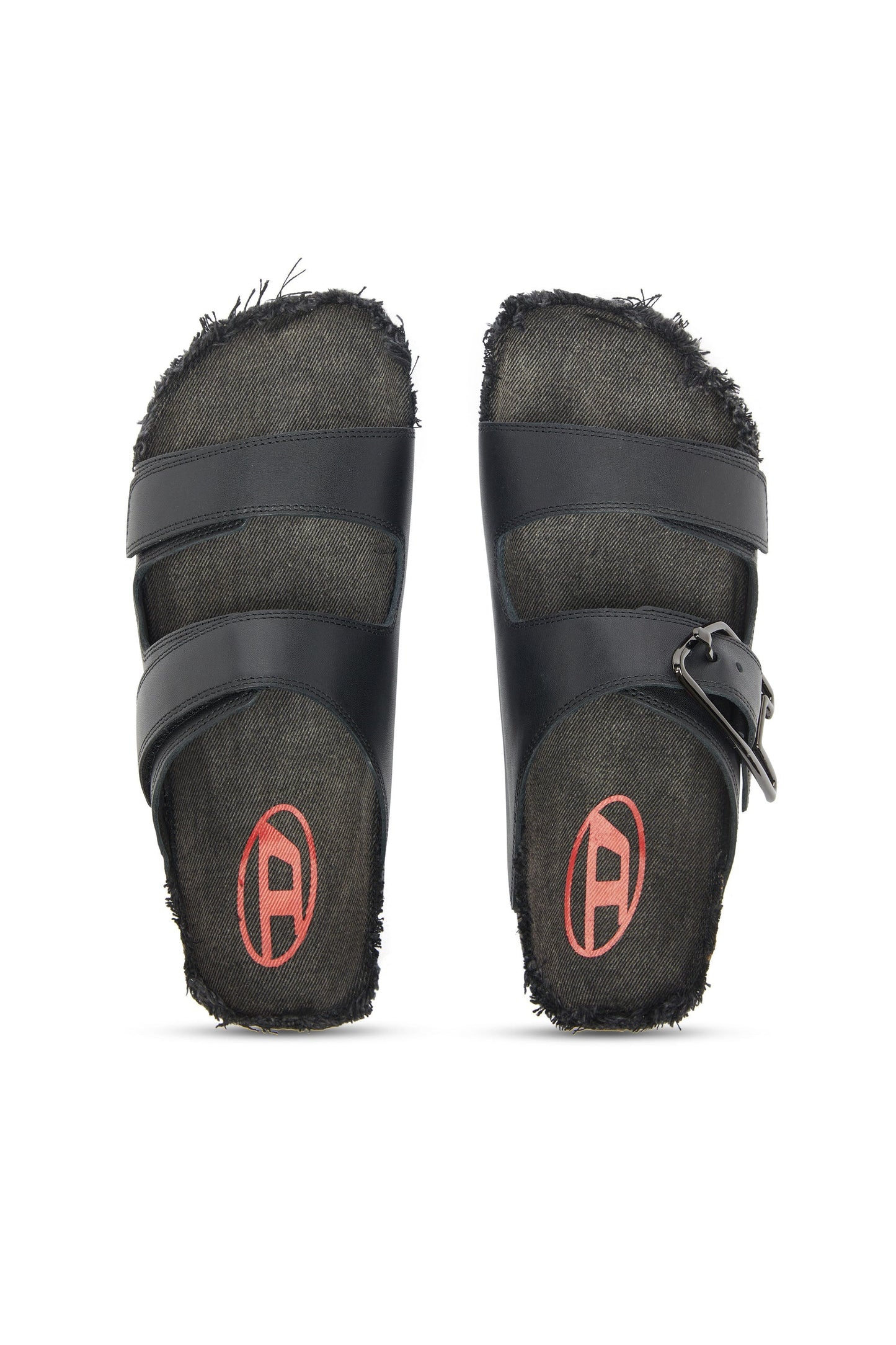 D-Woodstock - Leather slide with cork footbed