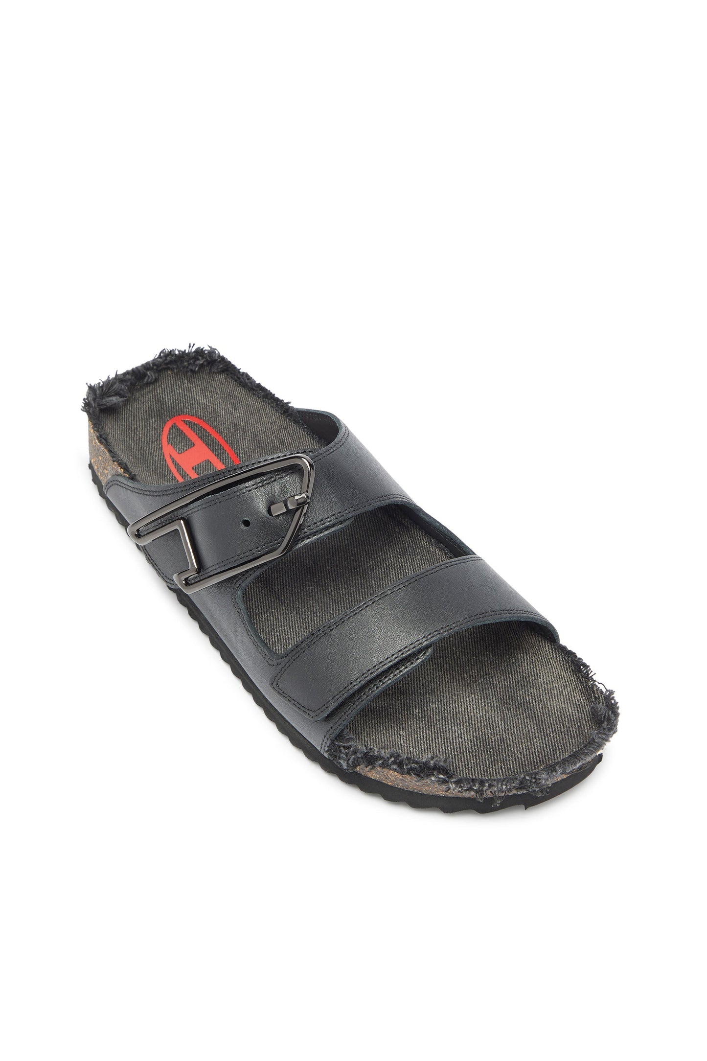 D-Woodstock - Leather slide with cork footbed
