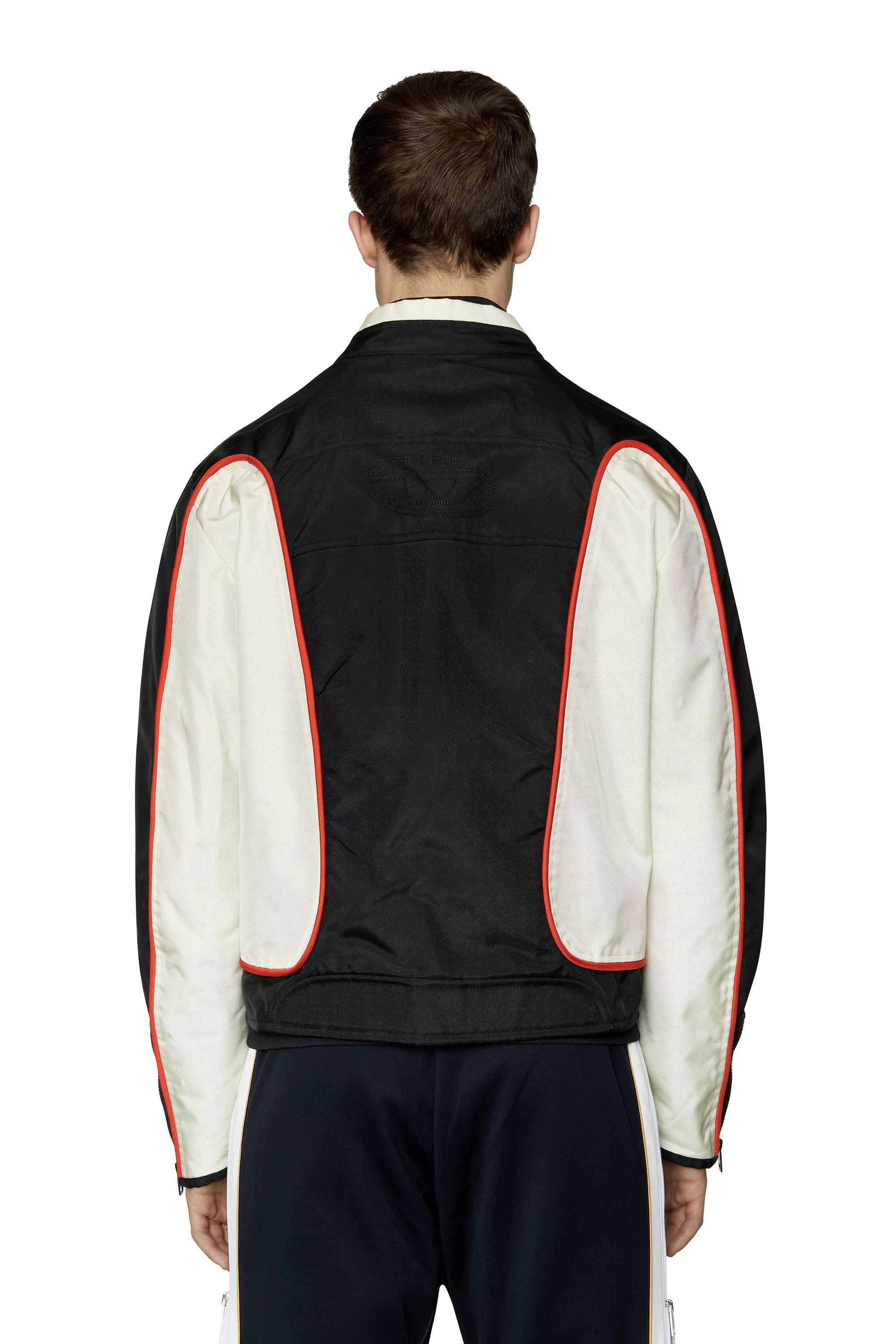 

Biker jacket in colour-block nylon