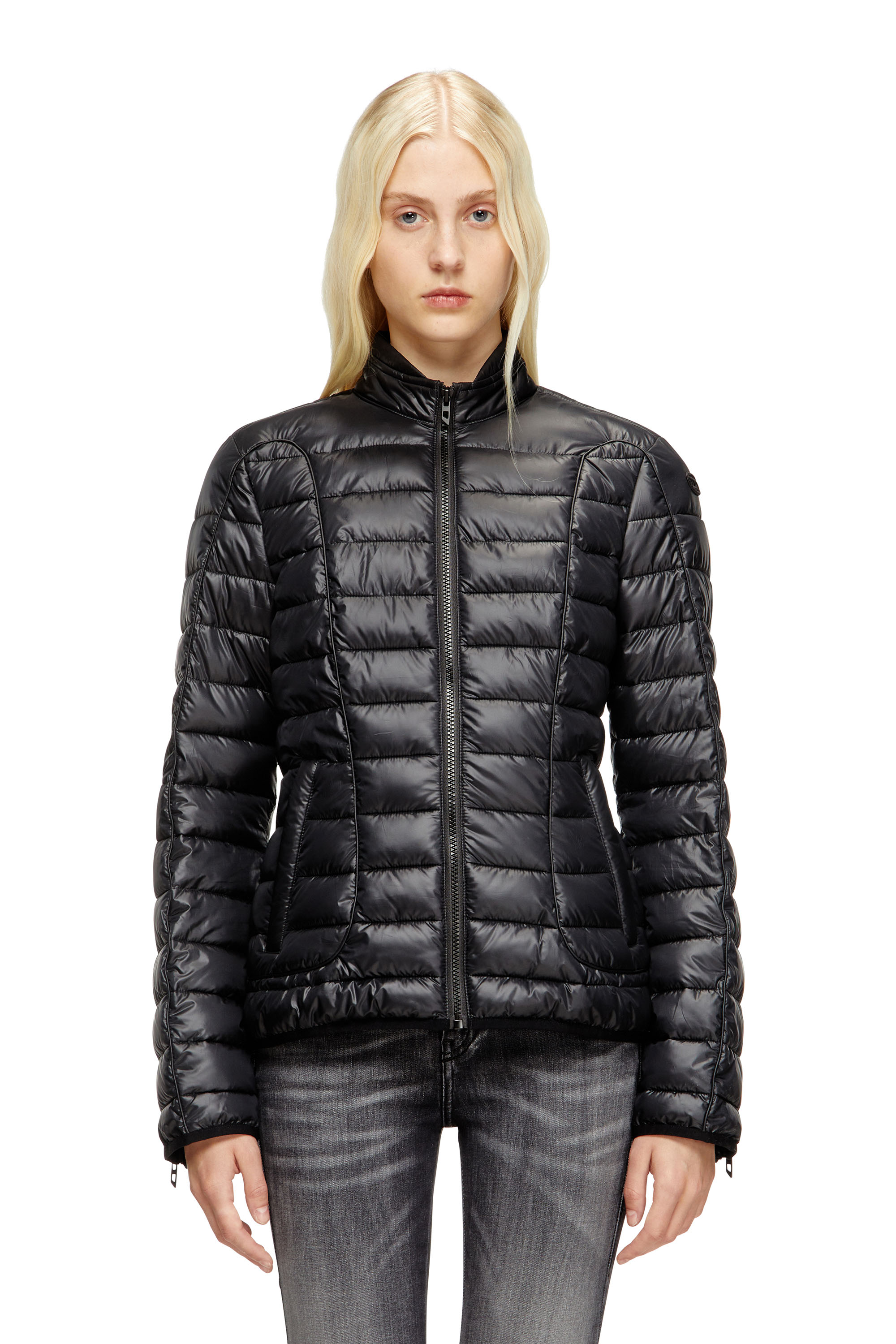 

Puffer jacket with biker details