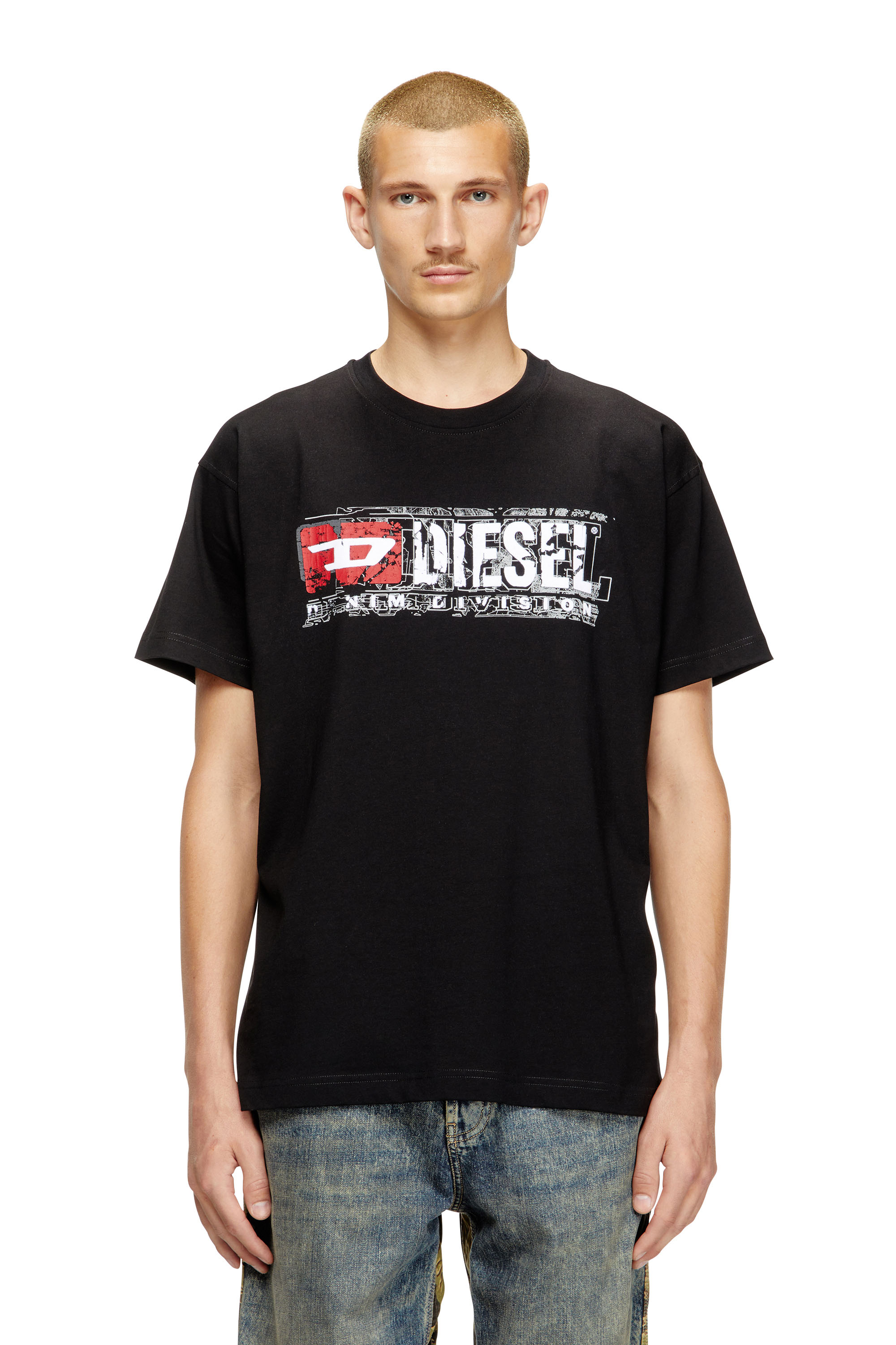 

T-shirt with flocked Diesel Denim Division logo