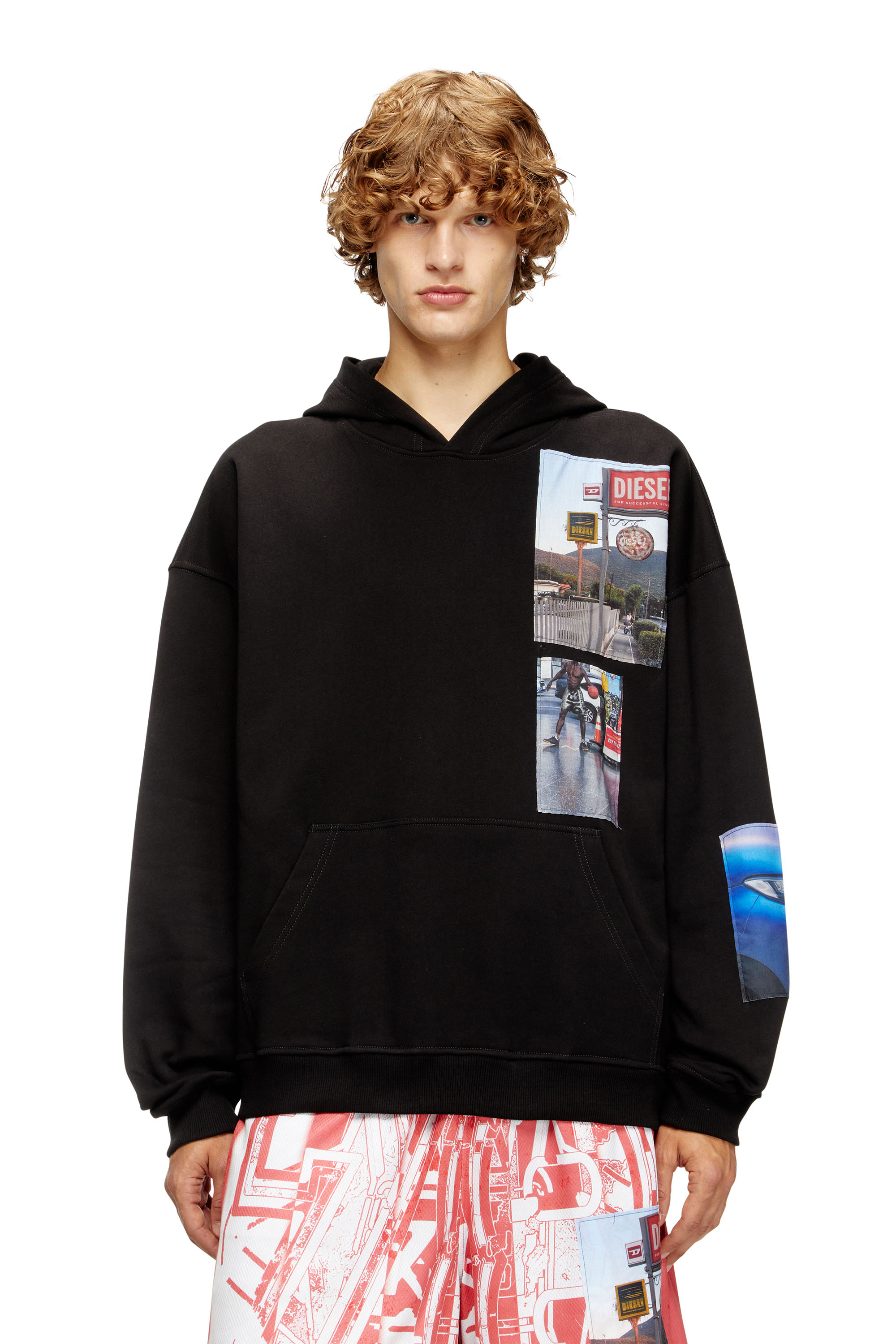 

Hoodie with logo photo patches