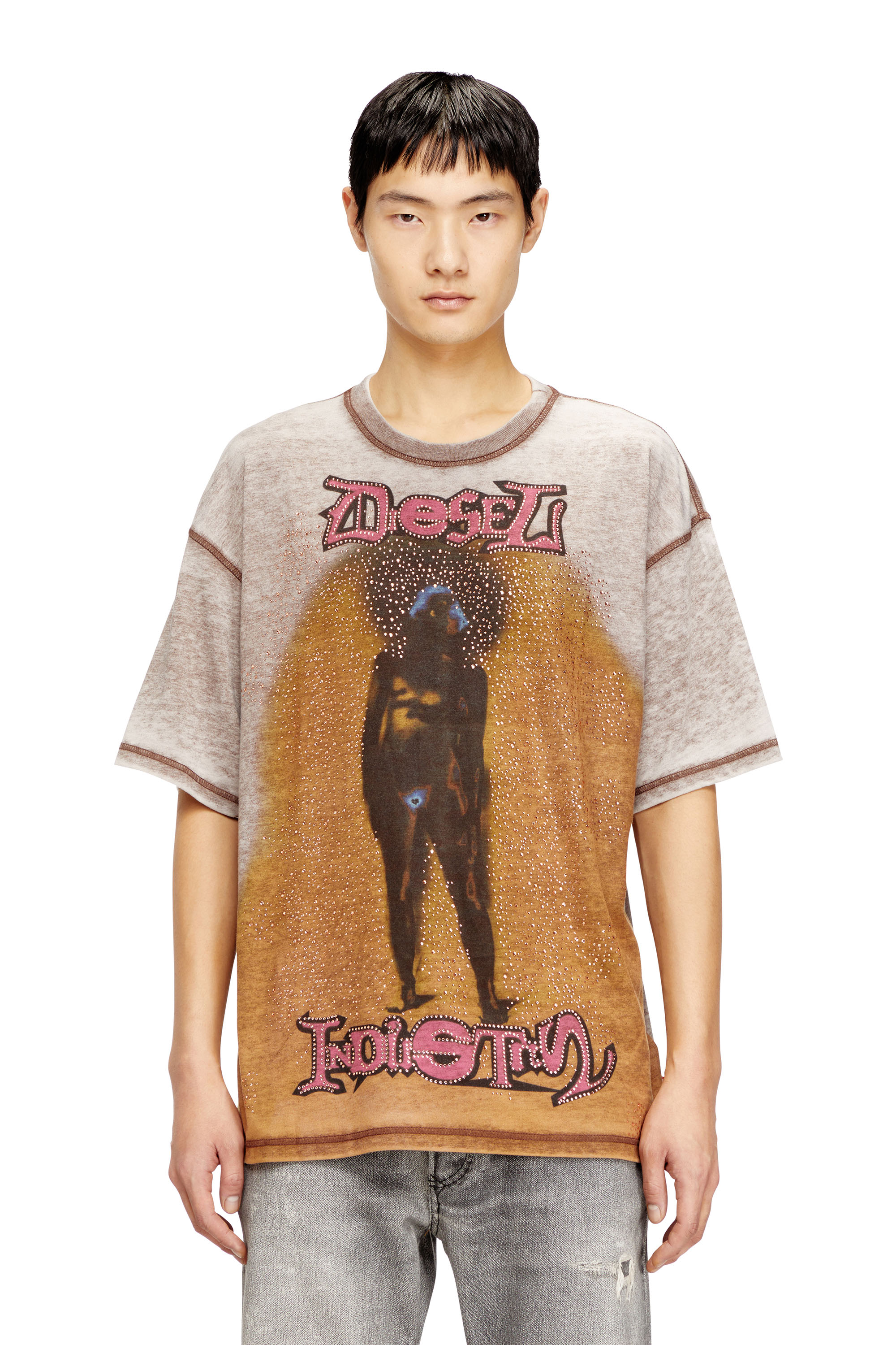 

Relaxed T-shirt with print and studs